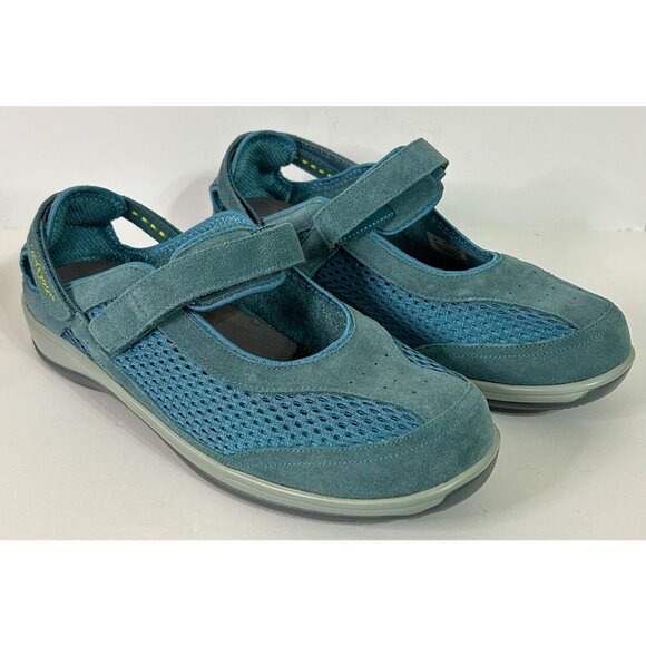 Orthofeet Shoes - Orthofeet Woman's X-Wide 11 2E Teal Mary Jane Comfortable Shoes Adjustable Strap